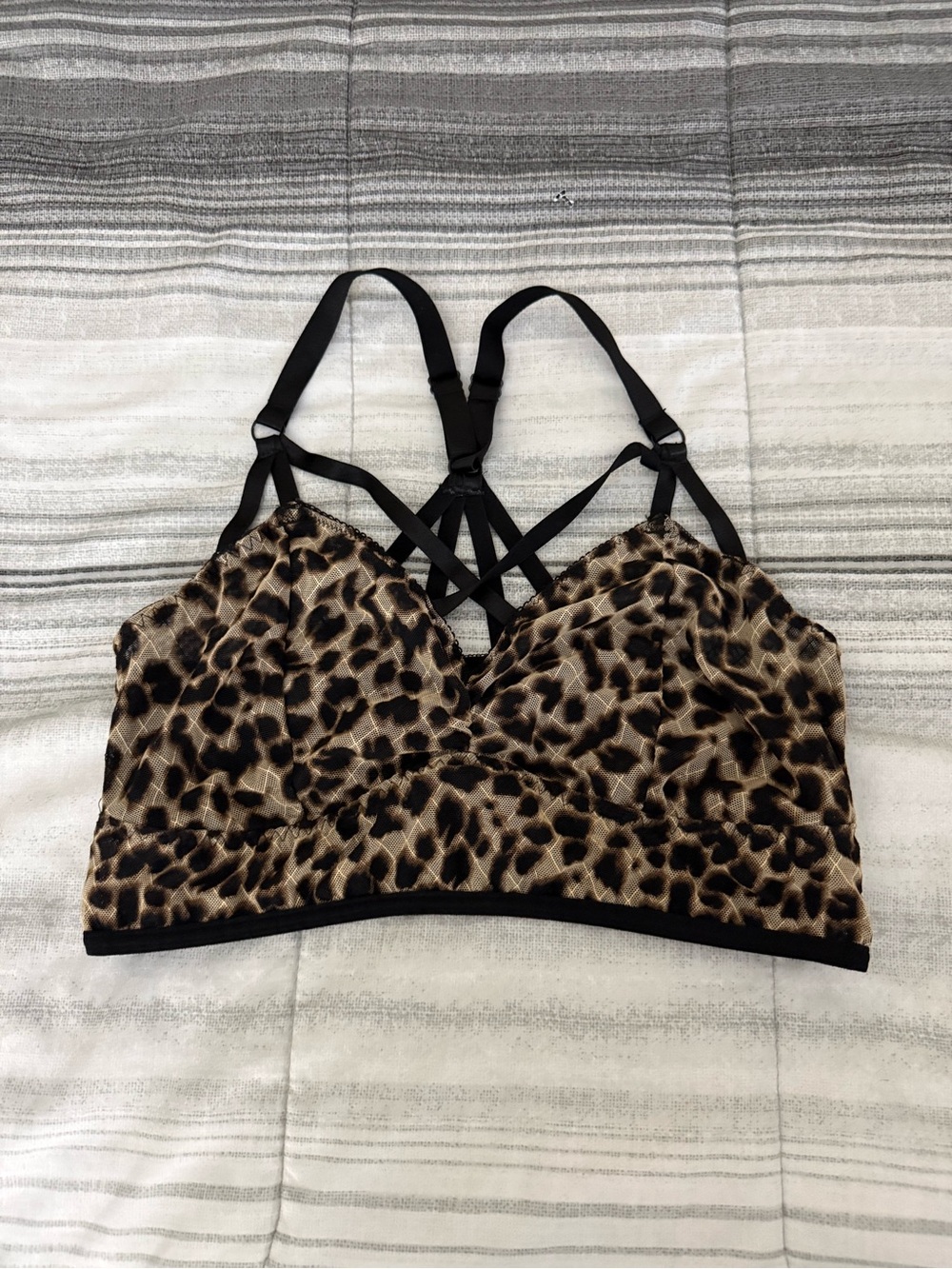 torrid Leopard-Print Strappy Bralette - Brown/Black